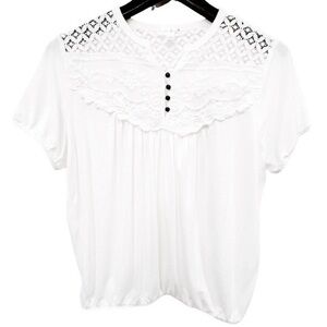 Orange Kiss Francesca’s Collection | Ainsley Lace Trim Top